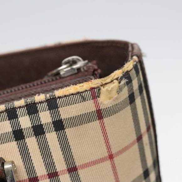 BURBERRY Nova Check Tote Bag Canvas Beige Brown Auth bs16017 - Picture 7 of 16